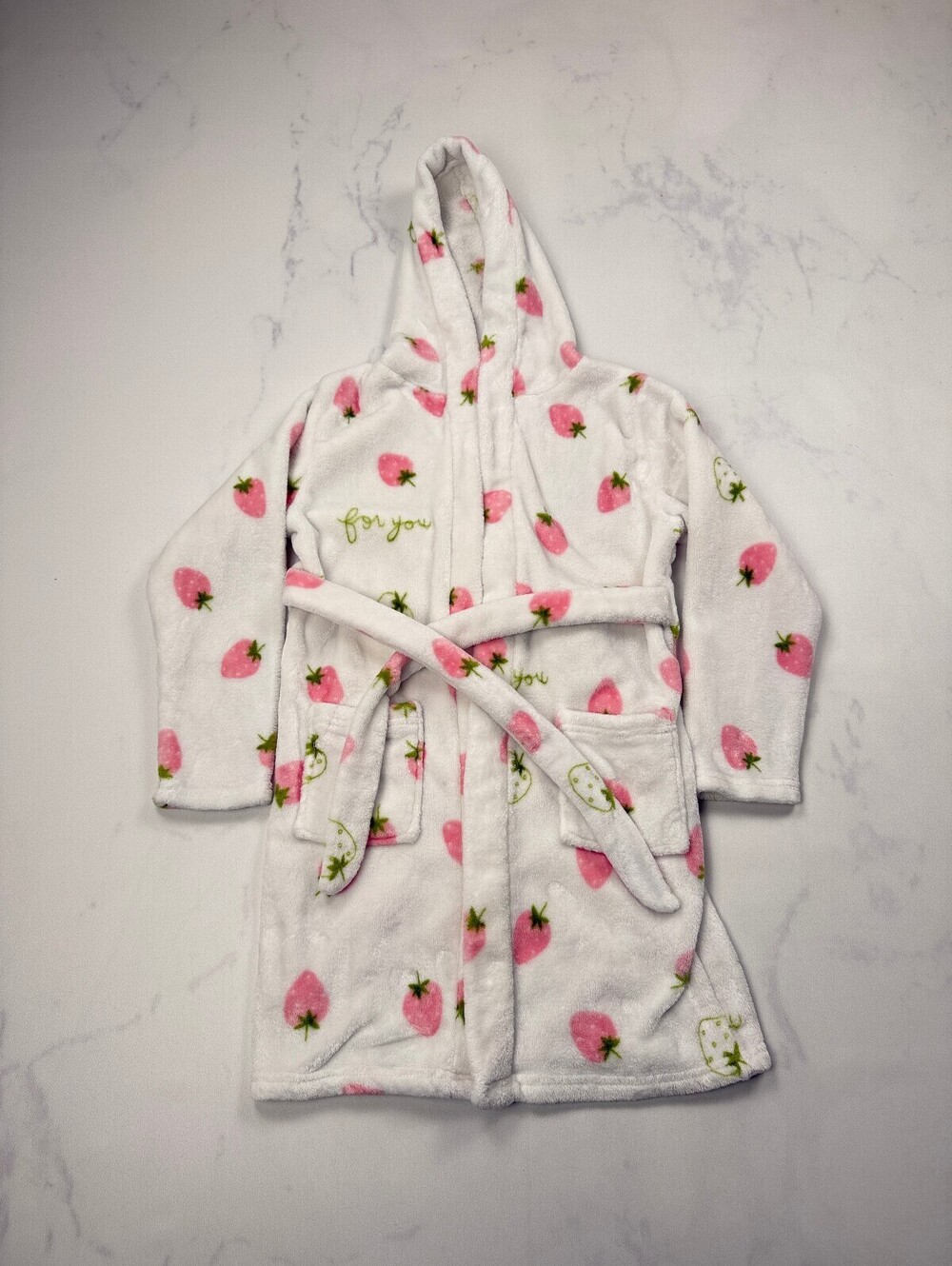 Strawberry For You Robe White Pink 2010s Feminine - Girls 150 (Fits a Size 12)